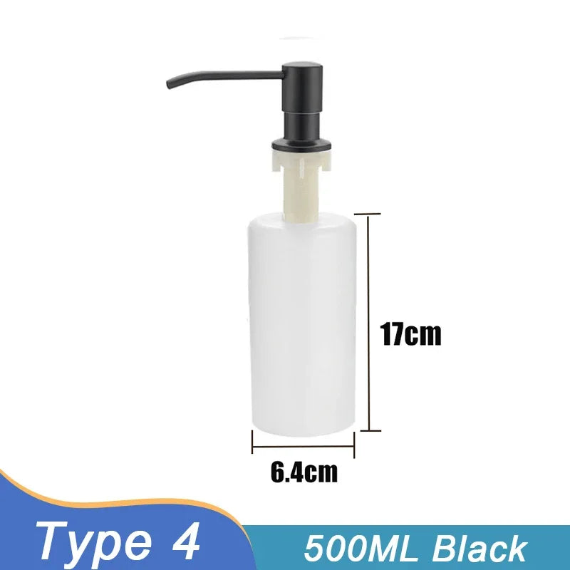 500/350ML Kitchen Sink Liquid Soap Dispenser Pump Stainless Steel Liquid Soap Bottle Sink Hand Pressure Soap Dispenser Bottle