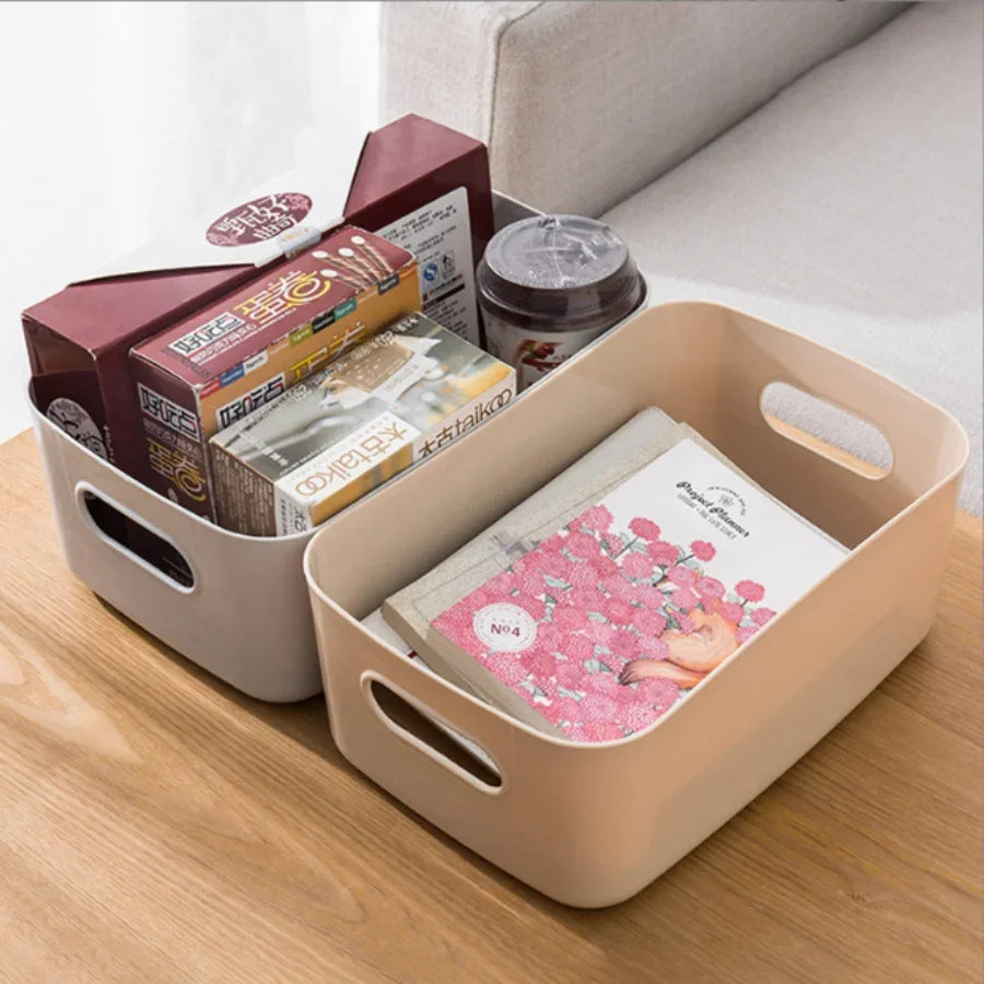 Household drawer plastic storage desktop storage box cosmetics, groceries, snacks storage basket kitchen storage box