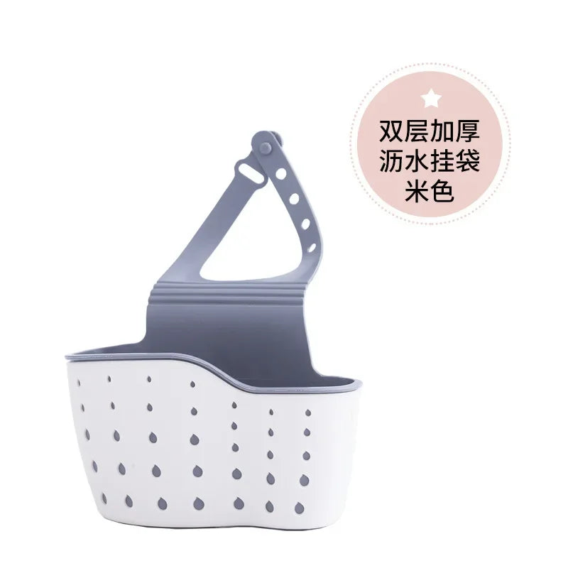 Kitchen Sink Holder Hanging Drain Basket Adjustable Soap Sponge Shelf Organizer Bathroom Faucet Holder Rack Kitchen Accessories