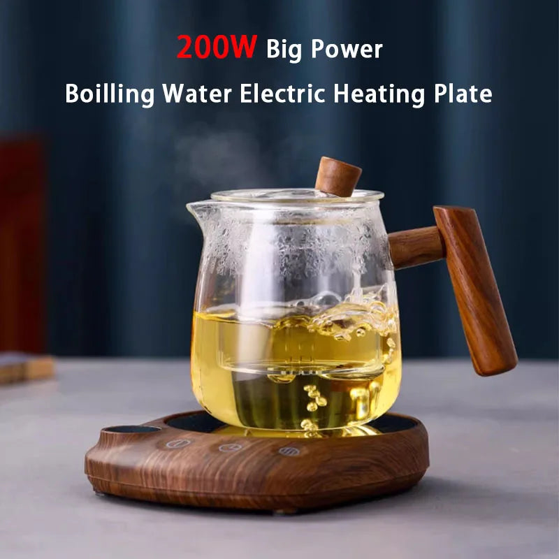 Electric Beverage Heating Plate 200W Smart Milk Tea Coffee Cup Mug Warmer for Desk 5 Temperatures with Timer Automatic Shut Off