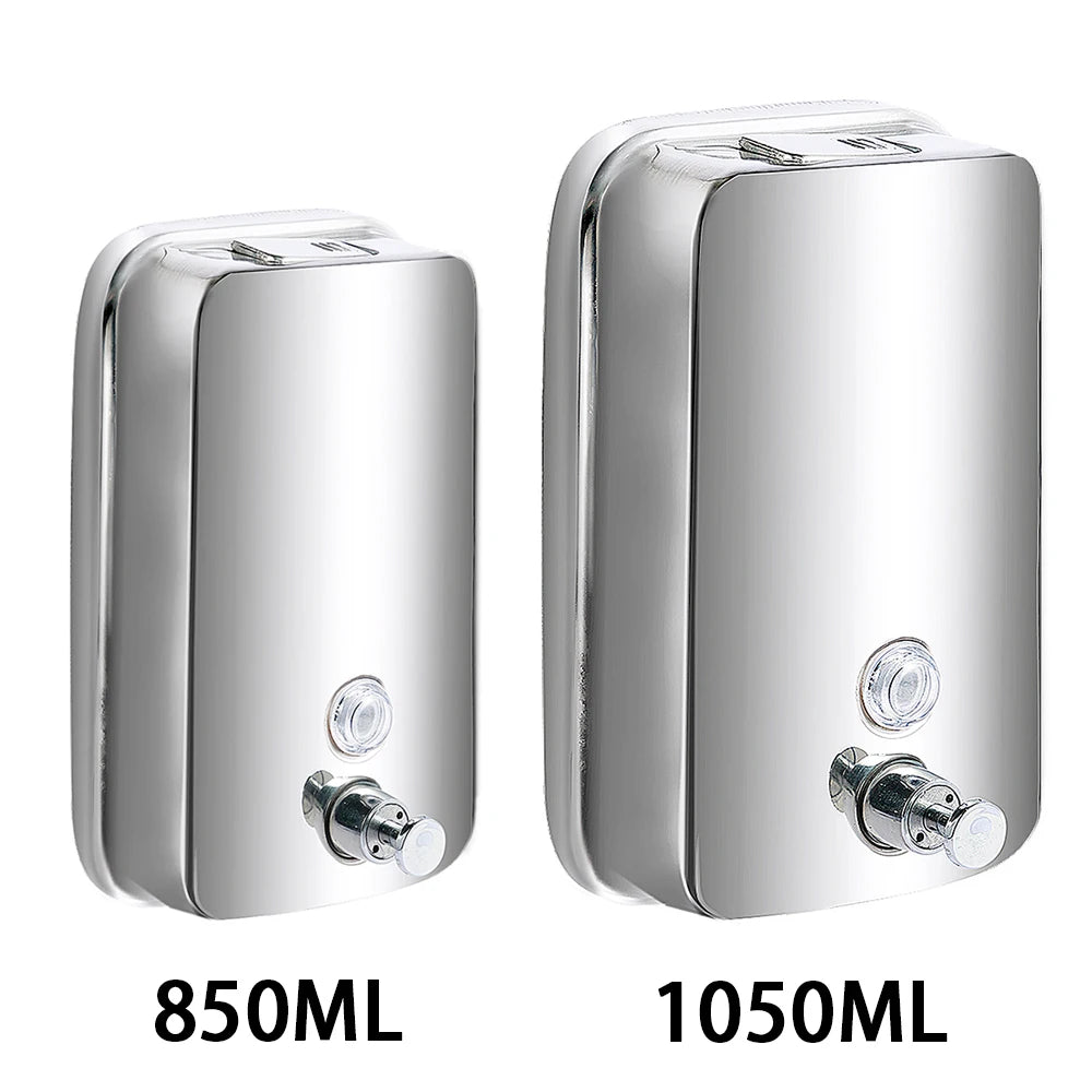 850ML/1050ML Soap Dispenser Stainless steel Wall Mount Bathroom Liquid Soap Detergent Shower Gel Storage Bottle Toilet Kitchen