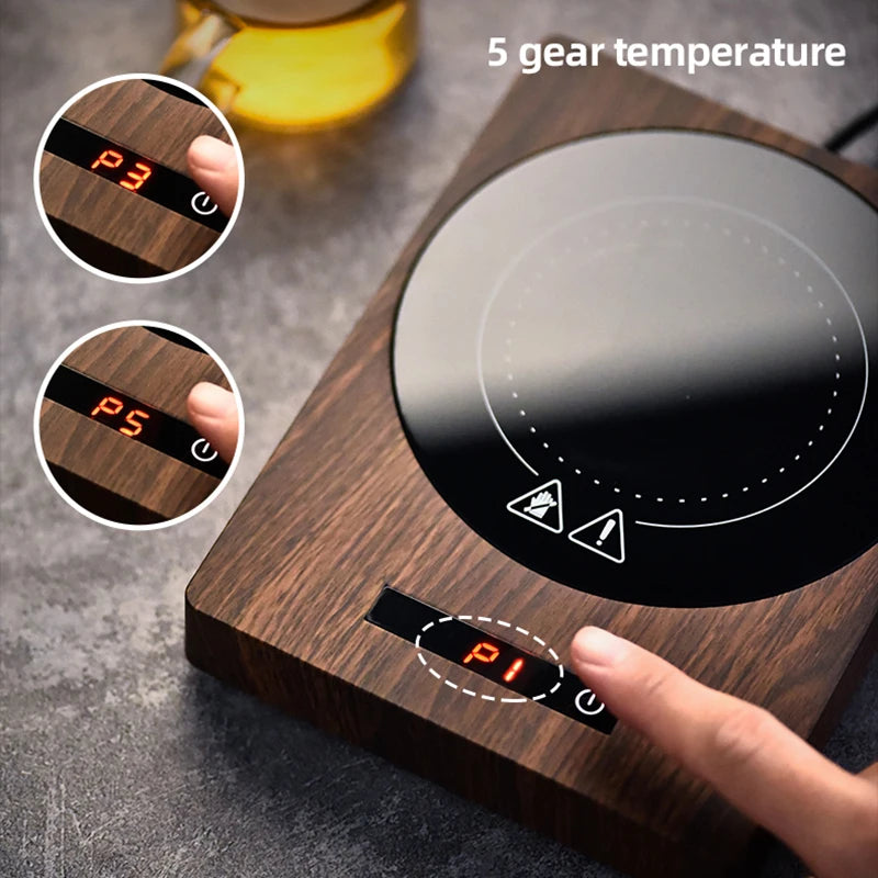 100°C Cup Heater Mug Warmer Hot Tea Makers Automatic Warmer Coaster 5 Gear Temperature Cup Heaters Coffee Milk Tea Heating Pad