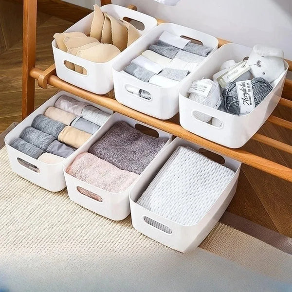 Storage Basket Three Sizes Rectangular Cosmetic Sorting Box Kitchen Storage Box Snack Storage Basket for Kitchen Bedroom Office