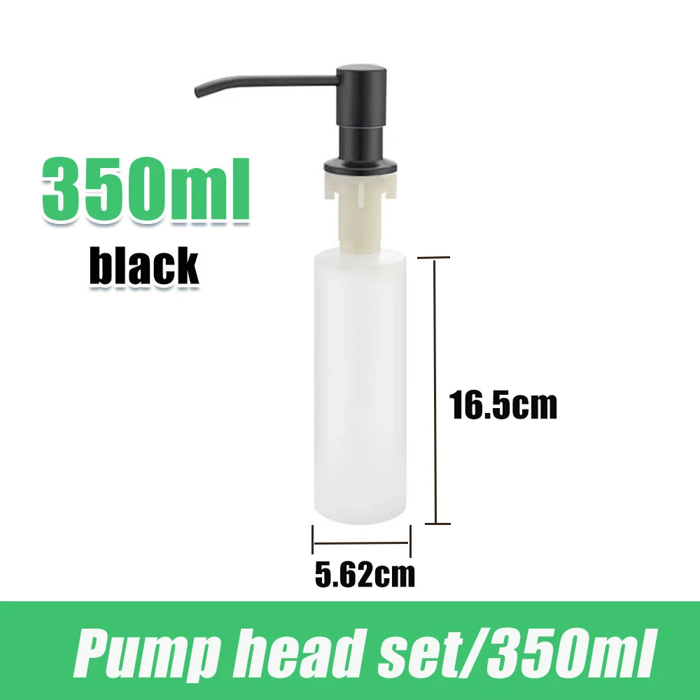 304 Stainless Steel Kitchen Sink Soap Dispenser Extension Tube Dish Soap Press Pump Head Outlet Head Extender 350/500ML