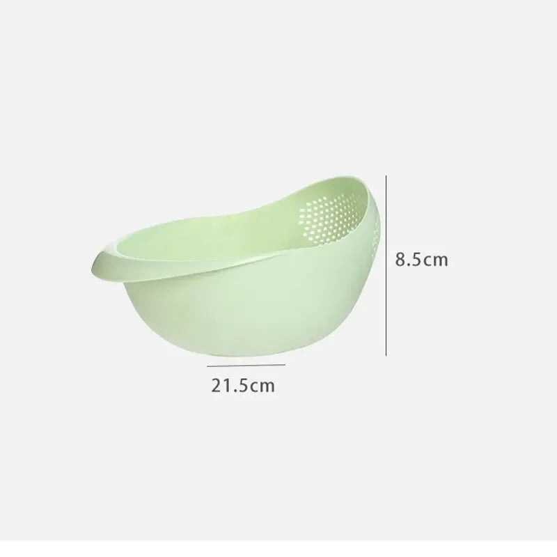 1pc Rice Bowl Drain Basket Kitchen Multi-purpose Rice Washing Machine Fruit Bowl Washing Drain Basket With Handle Home Organizer