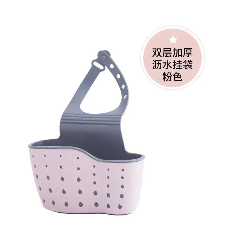 Kitchen Sink Holder Hanging Drain Basket Adjustable Soap Sponge Shelf Organizer Bathroom Faucet Holder Rack Kitchen Accessories