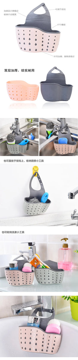 Kitchen Sink Drainage Basket Hanging Bag Faucet Sponge Shelf Dishwashing Dishwashing Sink Hole-free Storage Hanging Basket