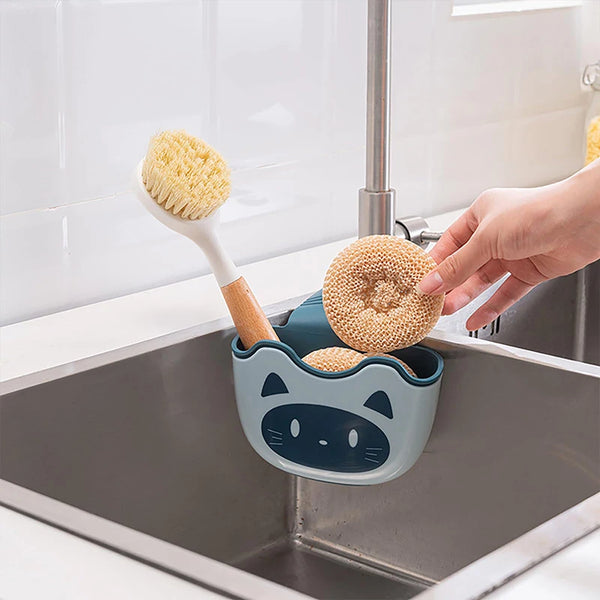 Home Storage Drain Basket Kitchen Sink Holder Adjustable Soap Sponge Shlf Hanging Drain Basket Bag Kitchen Accessories