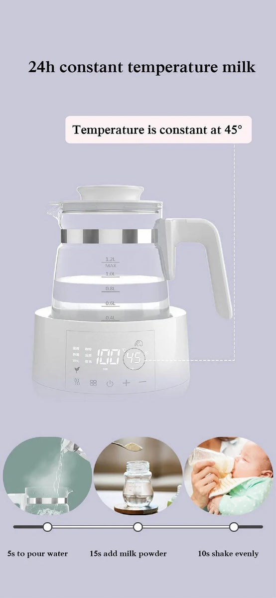 1.2L Infant Thermostatic Milk Regulator Baby Kettle Keep Warm 24 Hours Hot Water Smart Insulation Pot Milk Powder Warmer