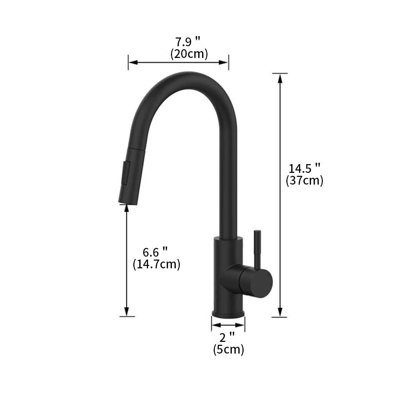 G1/2 Kitchen Faucet Black Surface Water Faucet Kitchen Sink Faucet Pull-out Kitchen Faucet Single Hole Tap