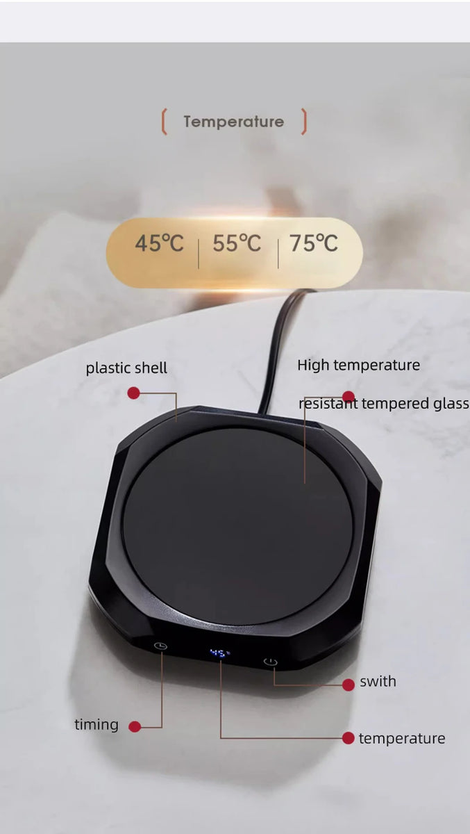 30W Cup Heater Coffee Mug Warmer Heating Pad Electric Hot Plate 3 Gear Temperature Warmer Coaster For Milk Tea Coffee Water 220V