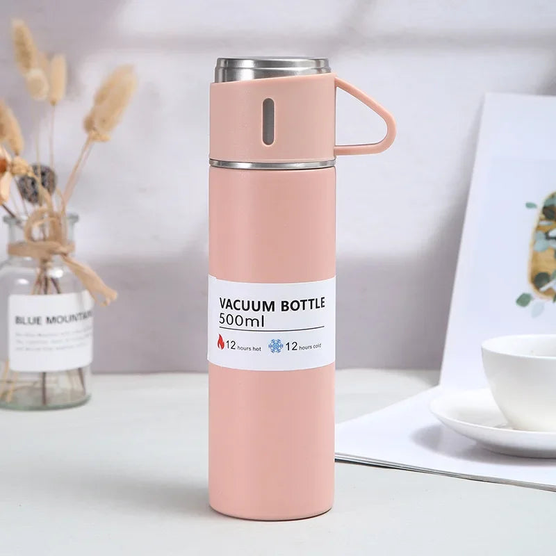 Portable 304 Stainless Steel Vacuum Insulated Bottle Gift Set Office Business Style Coffee Mug Thermos Bottle Flask Carafe