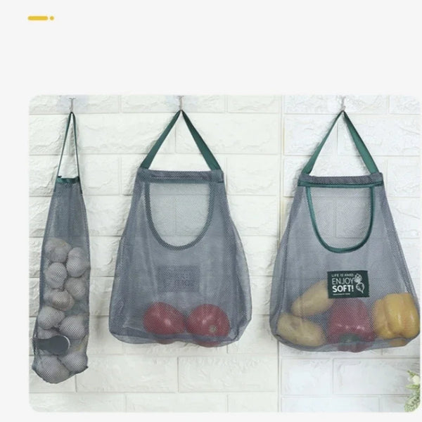 Mesh Bag Storage Baskets Reusable Grocery Net Plastic Bags For Food Fruit Vegetables Kitchen Organizer Accessories Item