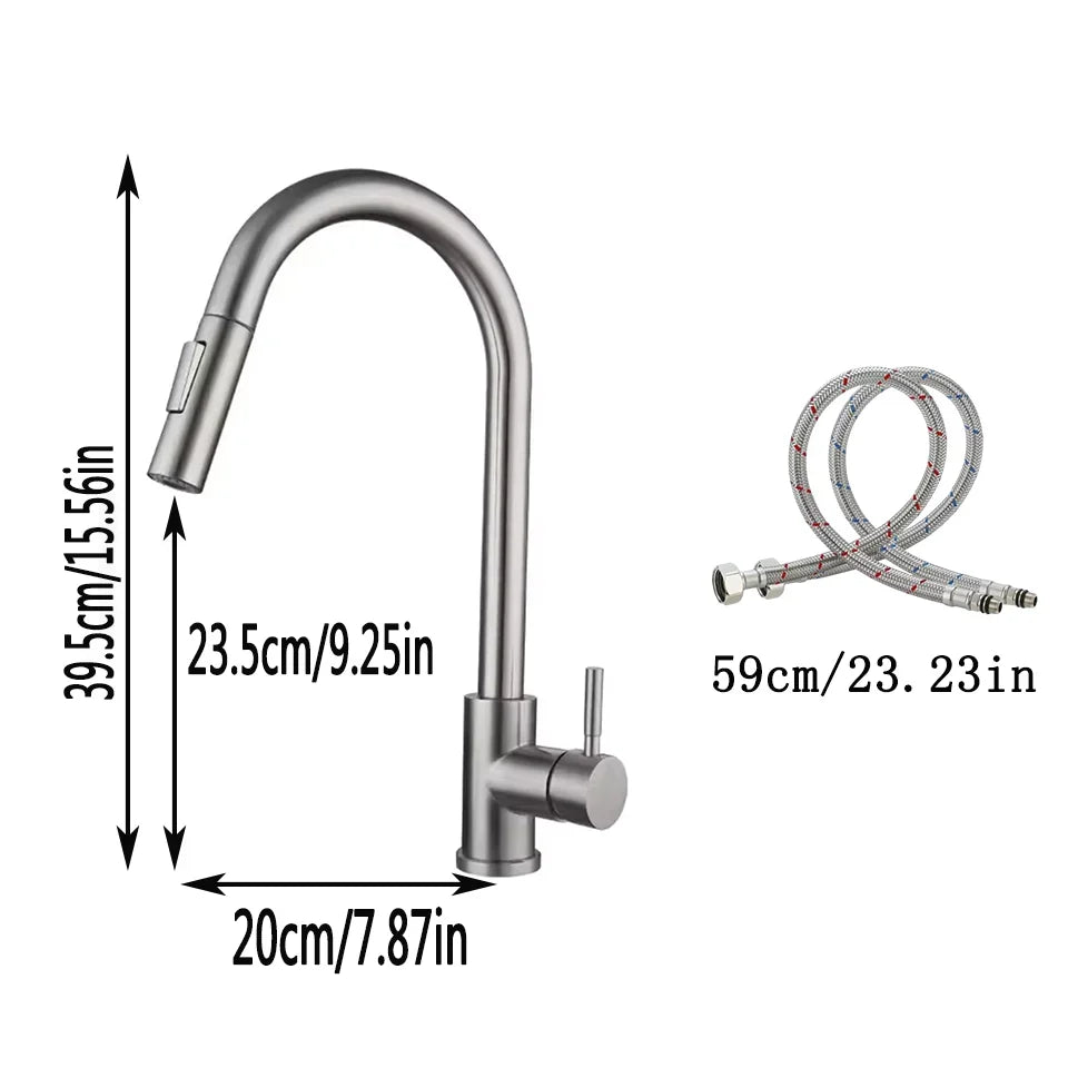 G1/2 Kitchen Faucet Black Surface Water Faucet Kitchen Sink Faucet Pull-out Kitchen Faucet Single Hole Tap