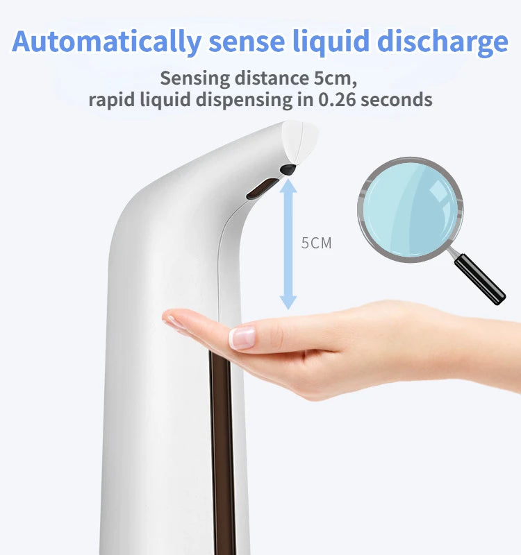 400ML Automatic Liquid Soap Dispenser Bathroom Accessories Soap And Gel Dispenser Intelligent Kitchen Induction Hand Sanitizer