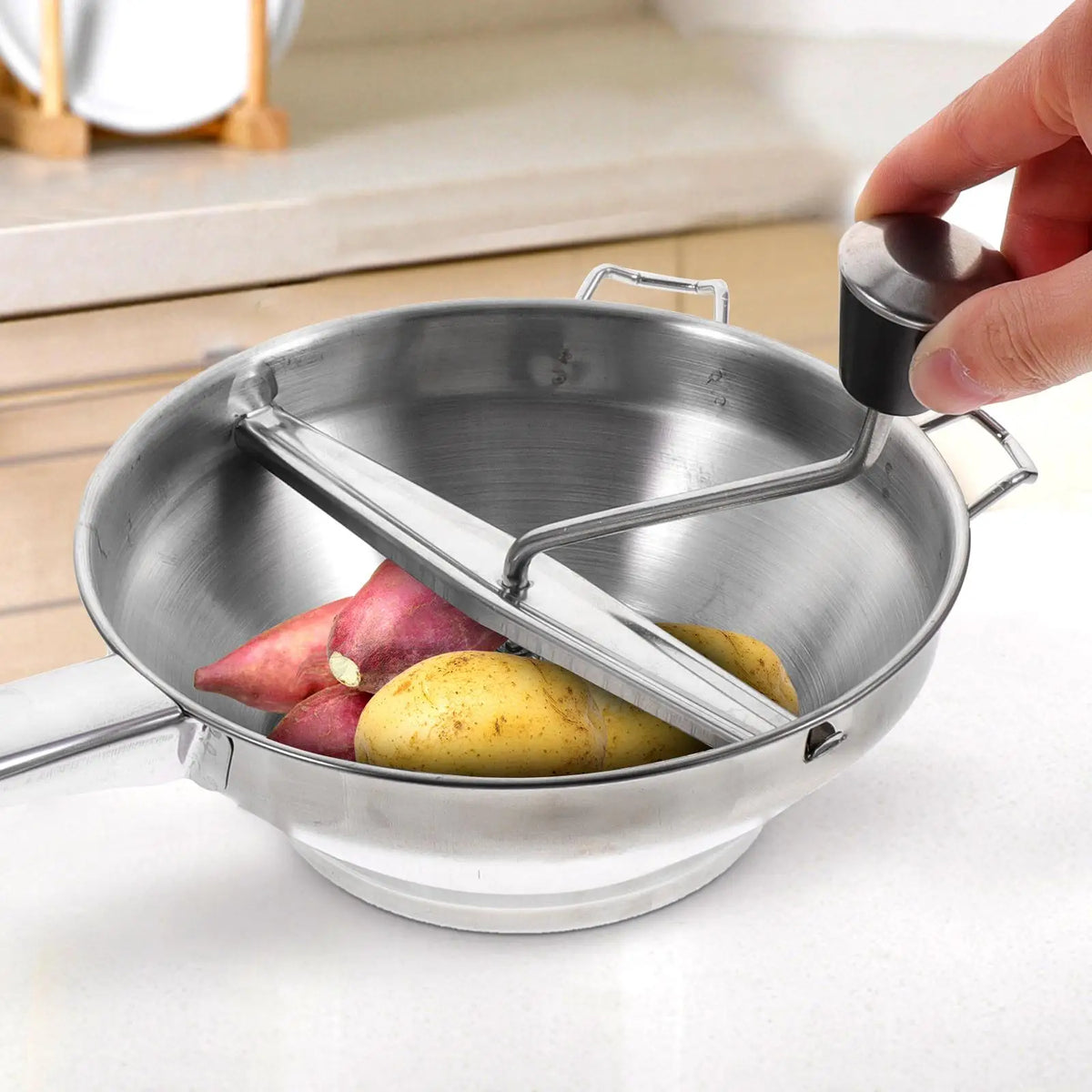 Stainless Steel Potato Masher Manual Potato Ricer Handheld Presser Fruit Juicer Lemon Squeezer Kitchen Tools