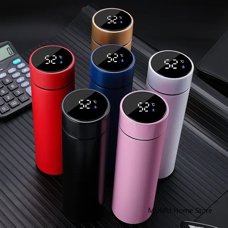 500ML Intelligent Temperature Thermos Bottle Sports Water Cup Car Insulated Cup Keeps Cold and Heat Thermal Mug Vacuum Flasks