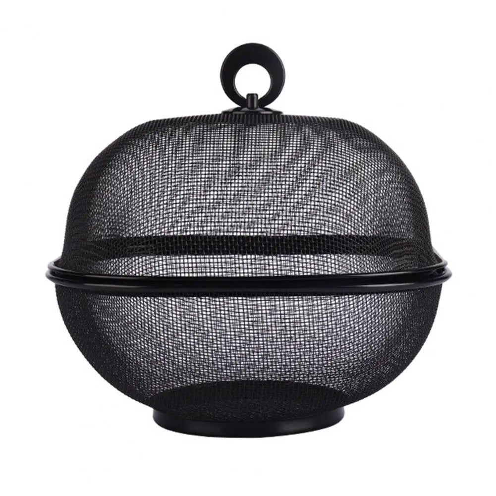 Mesh Fruit Basket with Lid Large Capacity Food Grade Prevent Fly Stainless Steel Kitchen Drain Basket Vegetables Fruit Holder