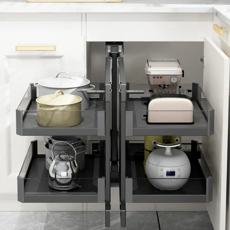 Cabinet Corner Pull-out Basket Kitchen Pot Rack Pull-out Basket Storage Rack Full Pull-out Cabinet Corner