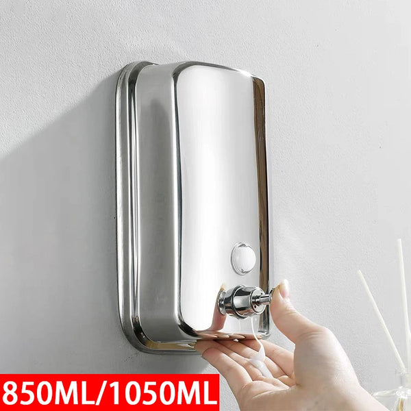 850ML/1050ML Soap Dispenser Stainless steel Wall Mount Bathroom Liquid Soap Detergent Shower Gel Storage Bottle Toilet Kitchen