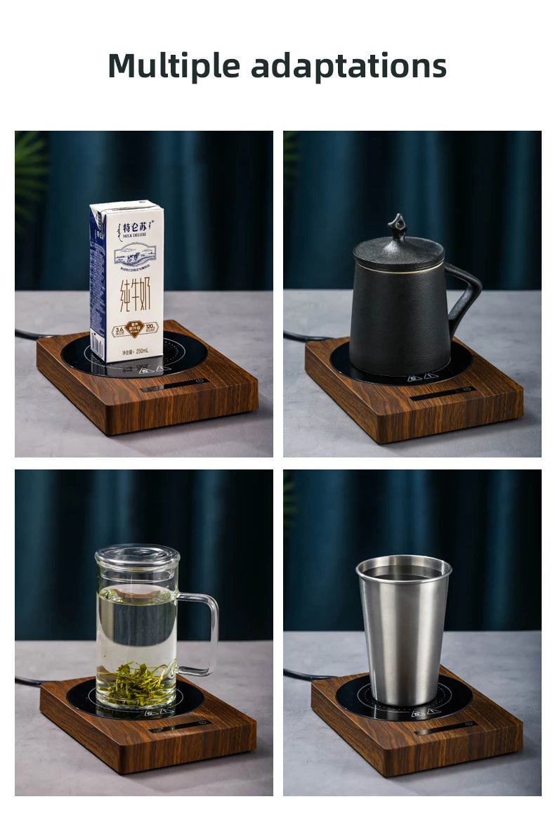 100°C Cup Heater Mug Warmer Hot Tea Makers Automatic Warmer Coaster 5 Gear Temperature Cup Heaters Coffee Milk Tea Heating Pad