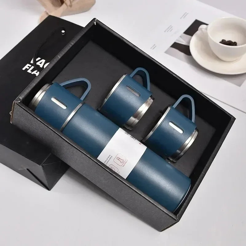 Portable 304 Stainless Steel Vacuum Insulated Bottle Gift Set Office Business Style Coffee Mug Thermos Bottle Flask Carafe