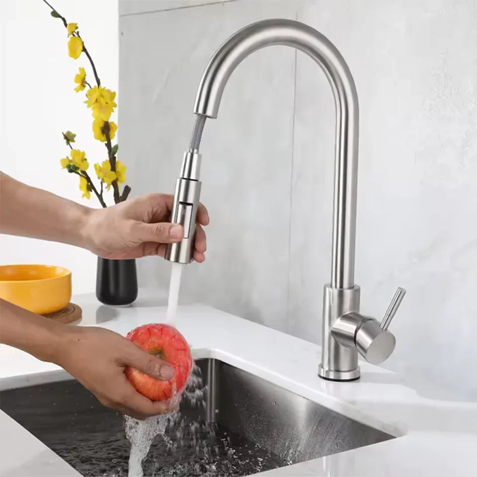 G1/2 Kitchen Faucet Black Surface Water Faucet Kitchen Sink Faucet Pull-out Kitchen Faucet Single Hole Tap