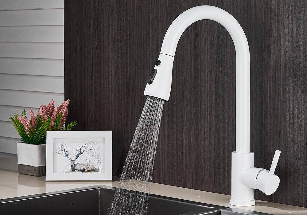 Pull Out Kitchen Faucet 2-way Sprayer Water Tap Single Handle Mixer Tap 360 Rotation Hot Cold Water Tap For Kitchen