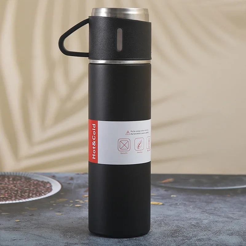 Portable 304 Stainless Steel Vacuum Insulated Bottle Gift Set Office Business Style Coffee Mug Thermos Bottle Flask Carafe