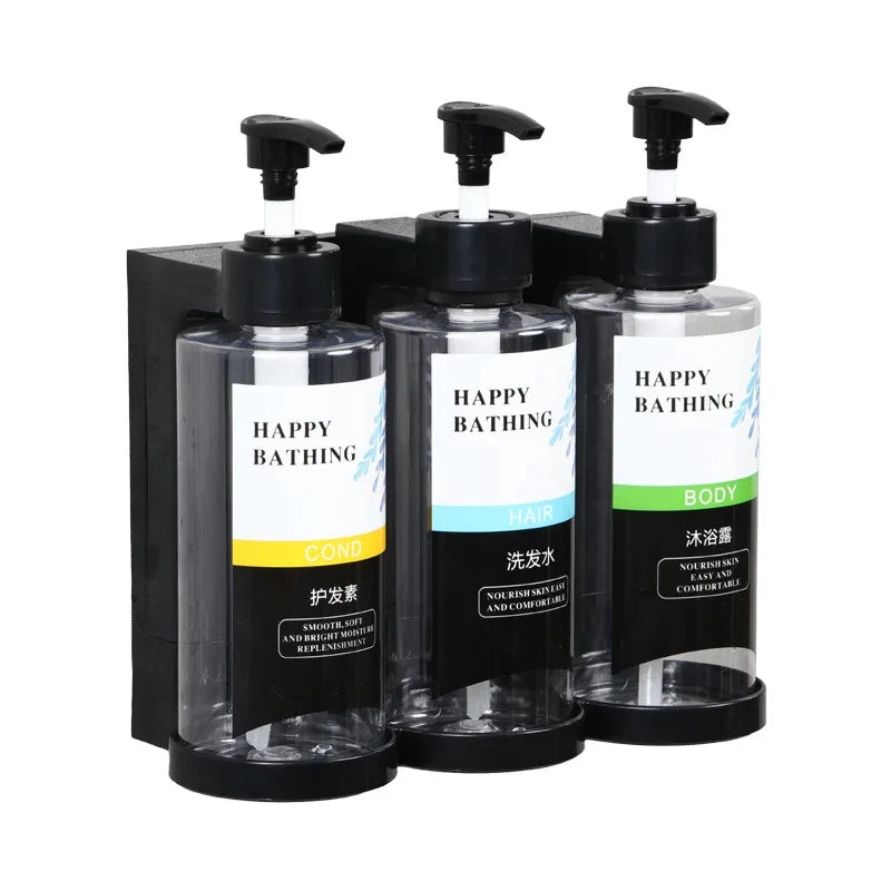 Hotel Shampoo and Shower Gel Separate Bottles Wall Mounted No Punching Hand Sanitizer Boxes Wall Mounted Manual Soap Dispensers