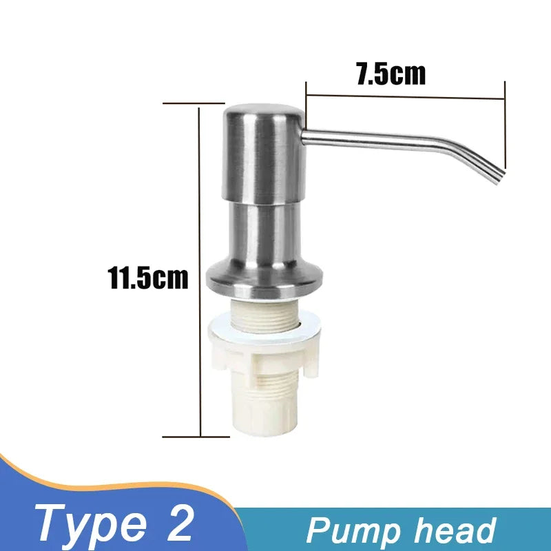 500/350ML Kitchen Sink Liquid Soap Dispenser Pump Stainless Steel Liquid Soap Bottle Sink Hand Pressure Soap Dispenser Bottle