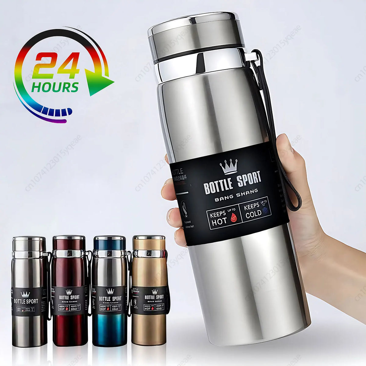 1000ml Thermal Water Bottle Thermos Vacuum Flask Double Stainless Steel Coffee Tea Insulated Cup Leakage-proof for Office