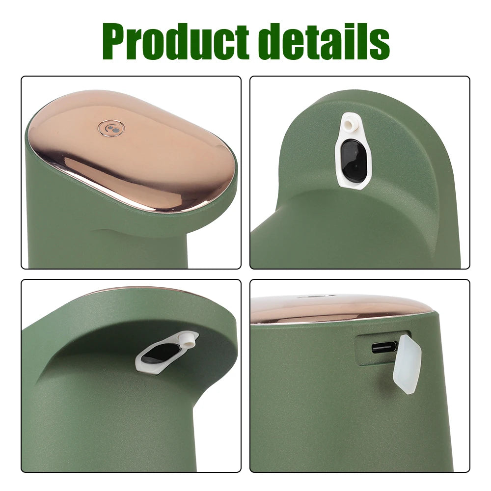 450ML Foam Liquid Soap Dispenser Hand Free USB Rechargeable Portable Touchless Automatic Foaming For Bathroom Kitchen