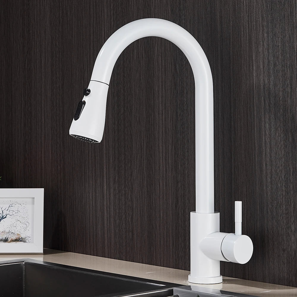 Pull Out Kitchen Faucet 2-way Sprayer Water Tap Single Handle Mixer Tap 360 Rotation Hot Cold Water Tap For Kitchen