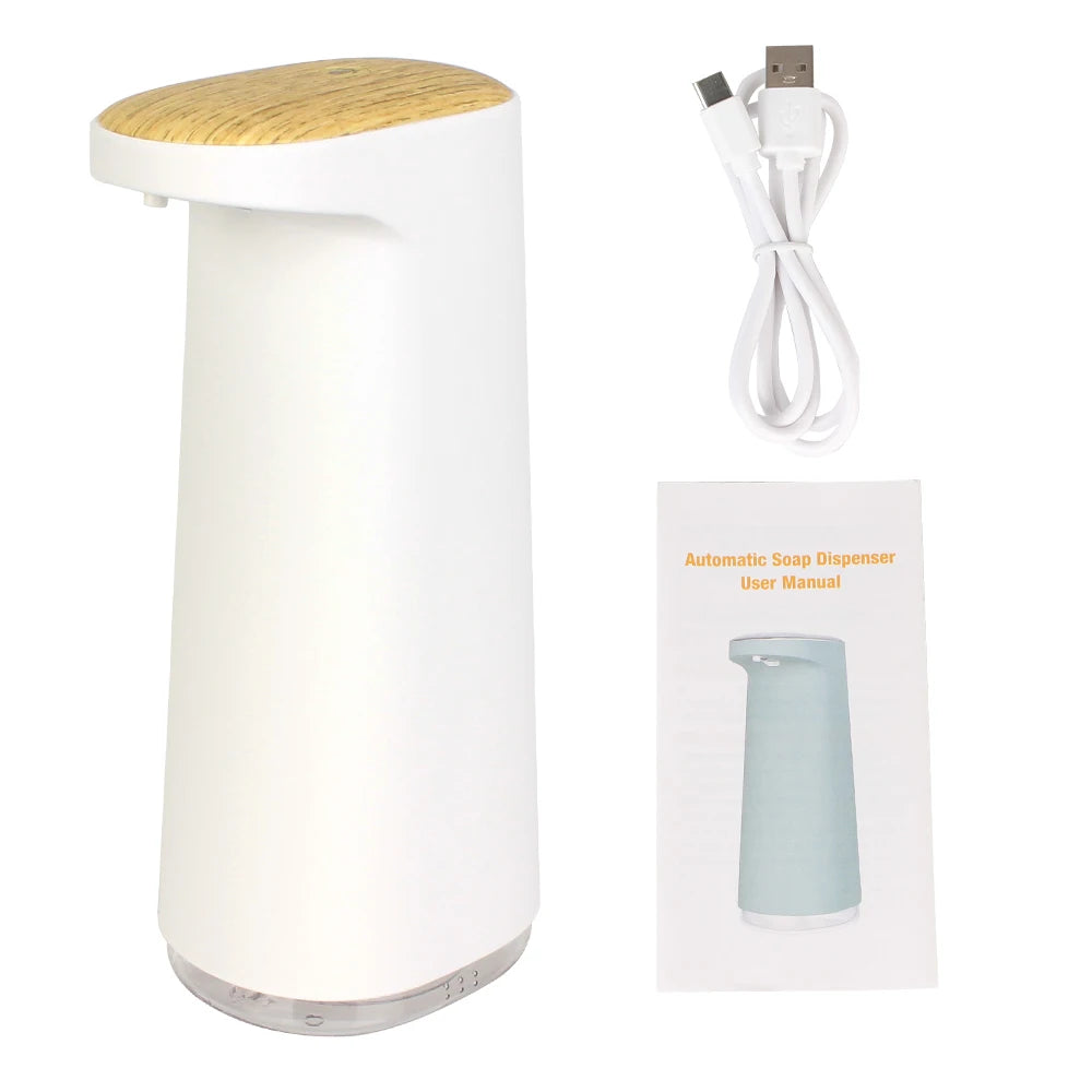 450ML Foam Liquid Soap Dispenser Hand Free USB Rechargeable Portable Touchless Automatic Foaming For Bathroom Kitchen