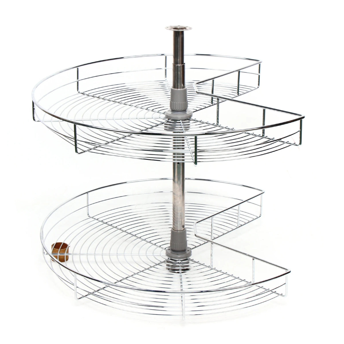 2-Layer Cabinet, 270° Rotating Design Swivel Fitting Shelf Height Adjustable 8kg Maximum Load for Kitchen Organizing