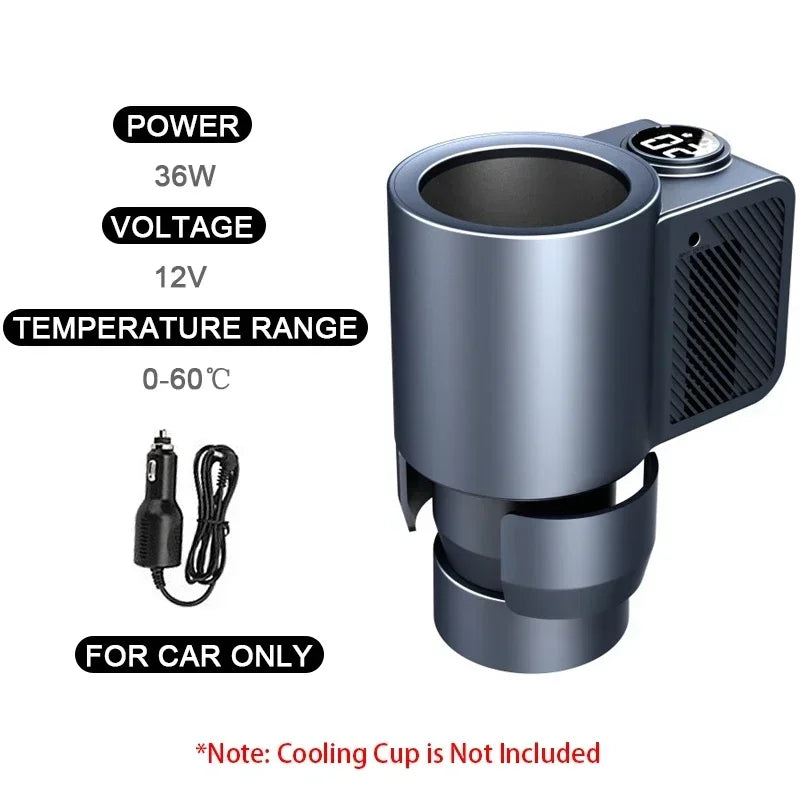 New 2-in-1 Smart Car Cooler Warmer Cup for Coffee Milk Beverage Heating Cooling Mug Travel Mini Car Refrigerator Drink Holder