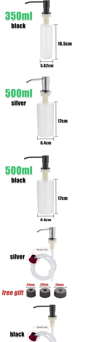 304 Stainless Steel Kitchen Sink Soap Dispenser Extension Tube Dish Soap Press Pump Head Outlet Head Extender 350/500ML