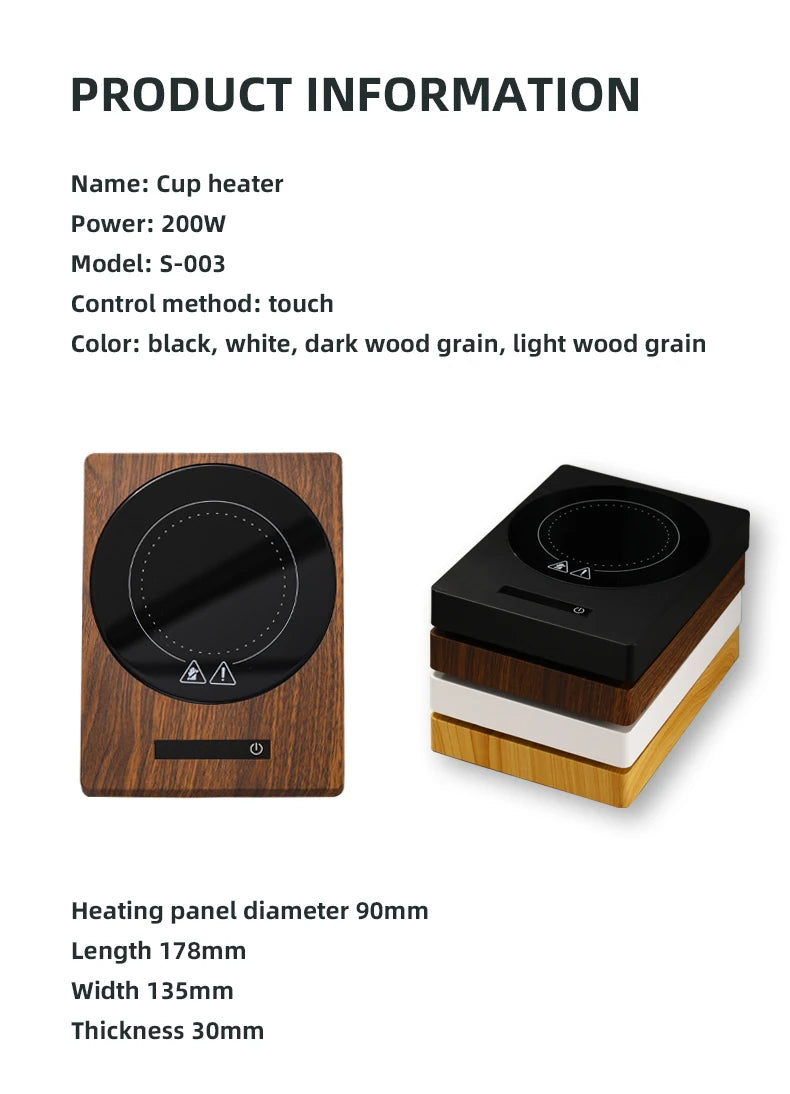 100°C Cup Heater Mug Warmer Hot Tea Makers Automatic Warmer Coaster 5 Gear Temperature Cup Heaters Coffee Milk Tea Heating Pad