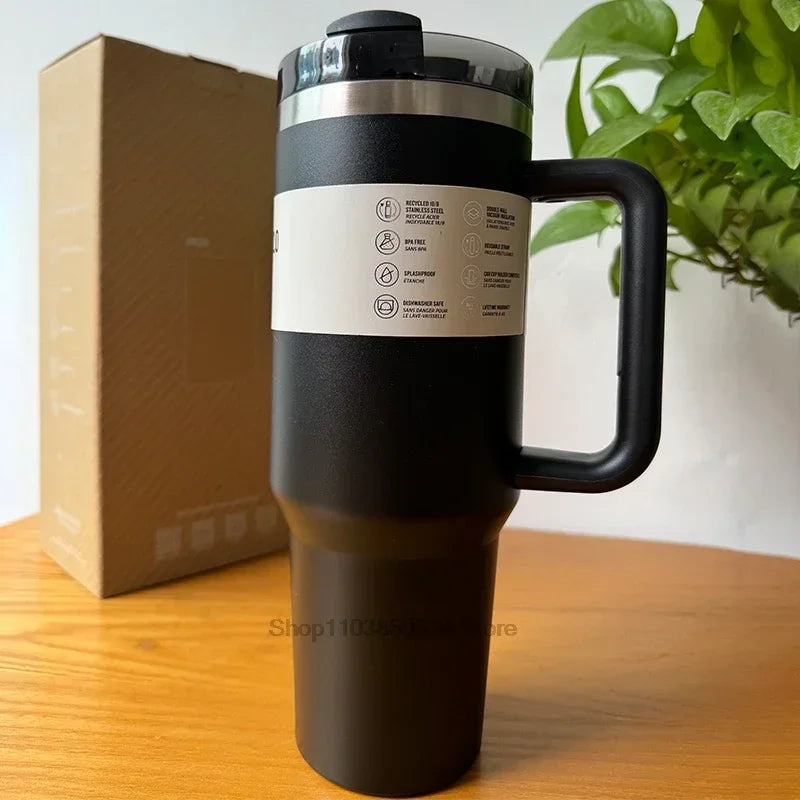 Tumbler Handle Lid Straw Thermos Cup Silicone Boot Stainless Steel Vacuum Insulated Iced Travel For StanIeys Coffee Mug