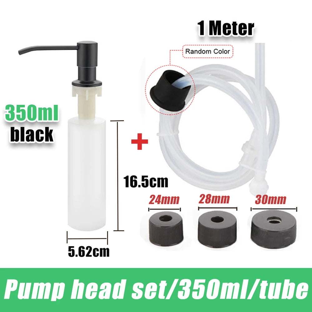 304 Stainless Steel Kitchen Sink Soap Dispenser Extension Tube Dish Soap Press Pump Head Outlet Head Extender 350/500ML