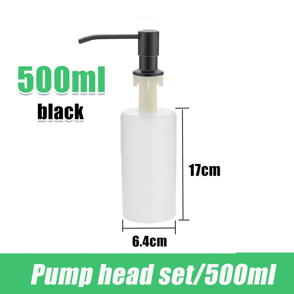 304 Stainless Steel Kitchen Sink Soap Dispenser Extension Tube Dish Soap Press Pump Head Outlet Head Extender 350/500ML