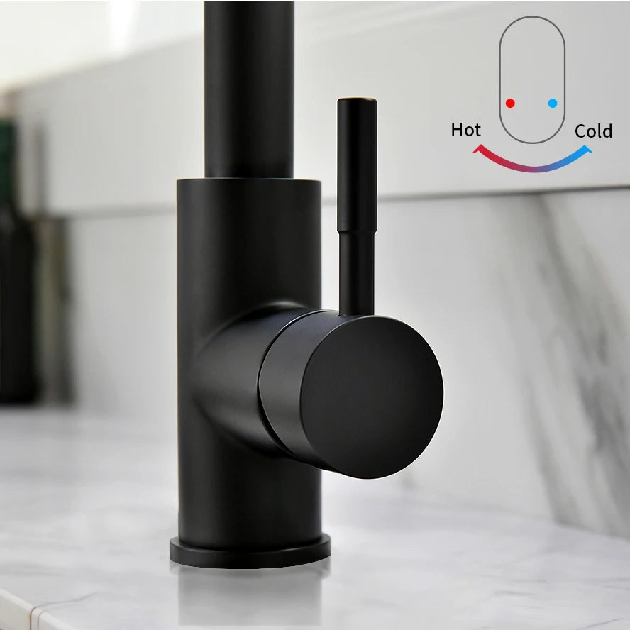 G1/2 Kitchen Faucet Black Surface Water Faucet Kitchen Sink Faucet Pull-out Kitchen Faucet Single Hole Tap