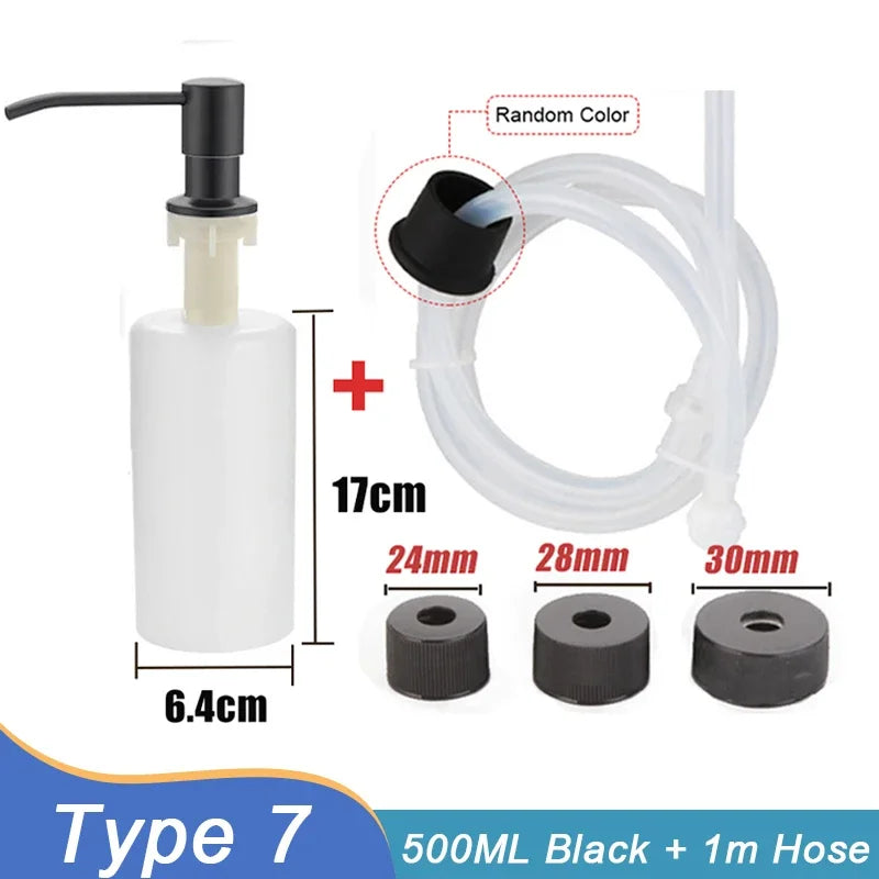 500/350ML Kitchen Sink Liquid Soap Dispenser Pump Stainless Steel Liquid Soap Bottle Sink Hand Pressure Soap Dispenser Bottle