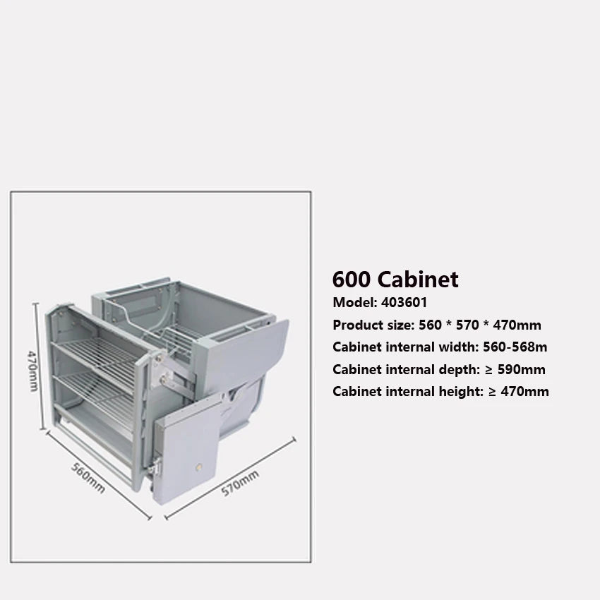 Refrigerator top cabinet double body lifting pull basket double layer hanging cabinet pull-down elevator kitchen storage rack