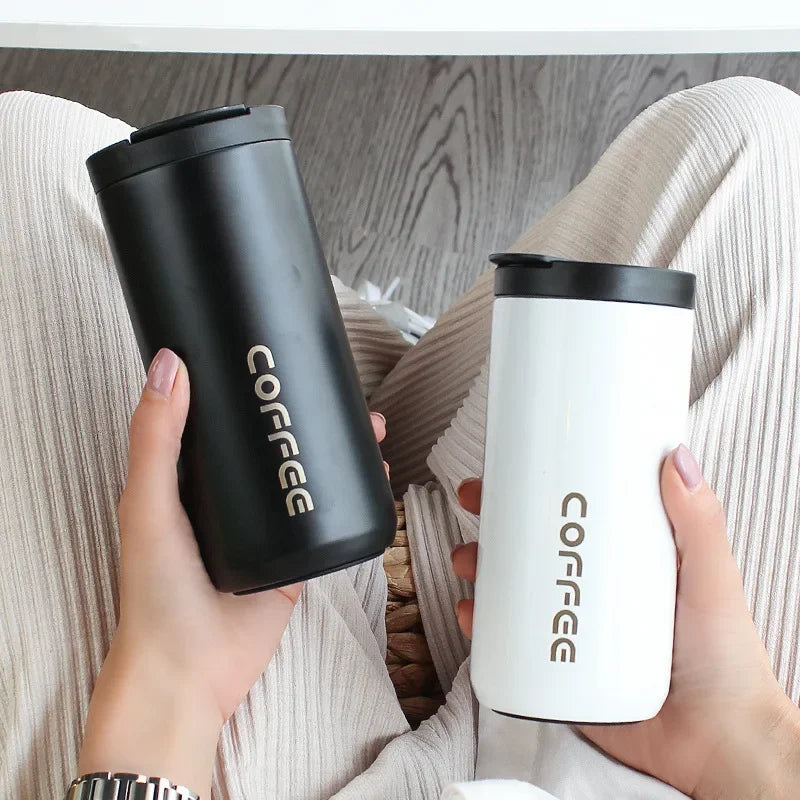 400ML Stainless Steel Coffee Thermos Bottle Thermal Mug Leakproof Car Vacuum Flasks Coffee Cup Travel Portable Insulated Bottles