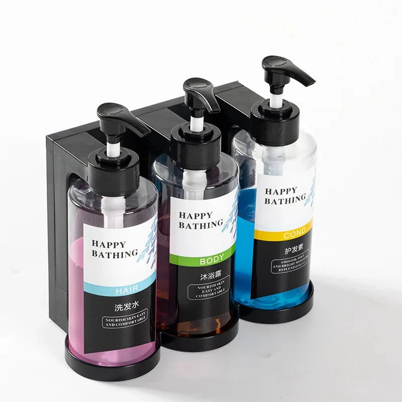 Hotel Shampoo and Shower Gel Separate Bottles Wall Mounted No Punching Hand Sanitizer Boxes Wall Mounted Manual Soap Dispensers