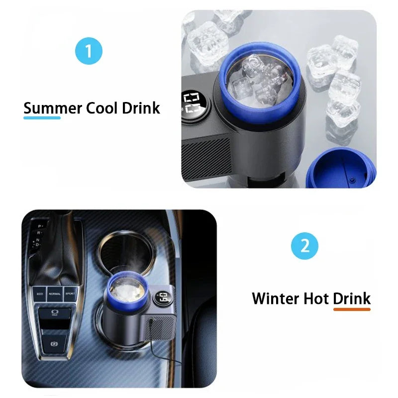 2-in-1 Electric Cooling Heating Cup Beverage Coffee Mug Warmer Cooler Mini Smart Car Refrigerator for Milk Drinks Thermos Cup