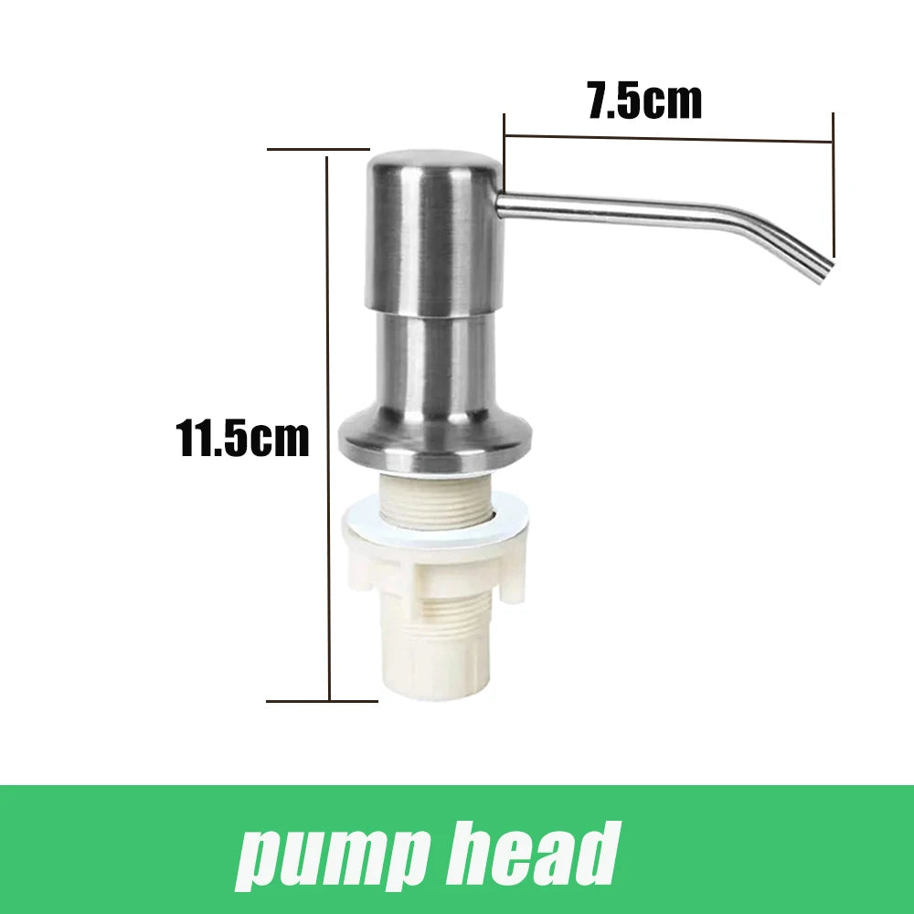 304 Stainless Steel Kitchen Sink Soap Dispenser Extension Tube Dish Soap Press Pump Head Outlet Head Extender 350/500ML