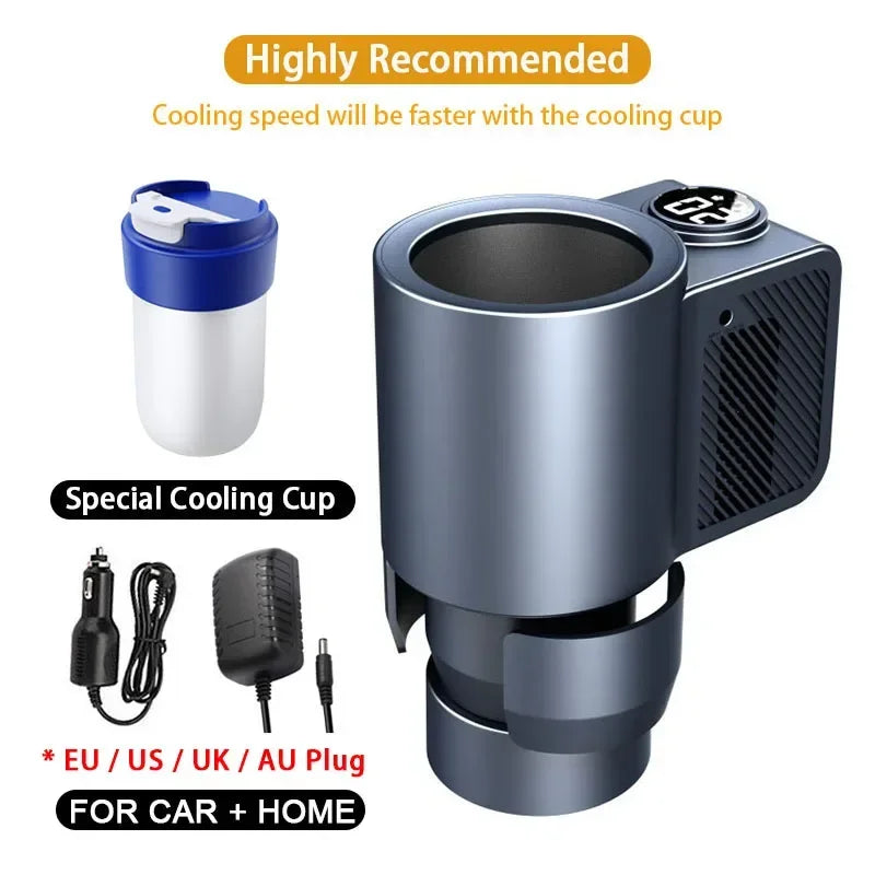 2-in-1 Electric Cooling Heating Cup Beverage Coffee Mug Warmer Cooler Mini Smart Car Refrigerator for Milk Drinks Thermos Cup